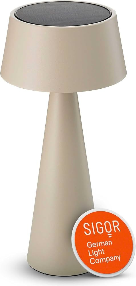 SIGOR Solino d\u00fcnenbeige - Solar-LED Akku-Tischlampe mit Magnetgelenk & Doppelladefunktion (S... | Amazon (DE)