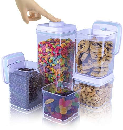 iChewie - BopTop (5pc Set) Airtight Food Storage Container – Mechanical Silicone Seal Canister ... | Amazon (US)