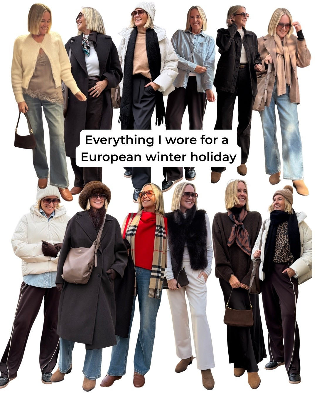 Light layers and having different options for a second layer helped to create a multitude of outfits from what I packed for this trip. 

Save an extra $20 on already reduced prices at Vestirsi with my code STYLING20

All shoes: FRANKIE4

Other unlinked pieces: 
- Valley Eyewear Bang Bang sunnies in chocolate
- Faux fur hat from Lack of Color
- Faux fur vest from Husk
- Coat from Cos but bought in end of winter sales - similar linked
- Ivory beanie is Lululemon but not current
- Checked scarf is Burberry
- Silk scarves from IDA+S and Veronika Maine
- Camel knit from Emerson Studios
- Denim shirt from IDA+S (code NIKKI10)
- Red knit popover, bought from Cos in Austria
- Lace asymmetrical cami bought from Zara in Austria
- Ivory pants bought from Bugatti in Germany 


#LTKtravel #LTKover50style #LTKaustralia