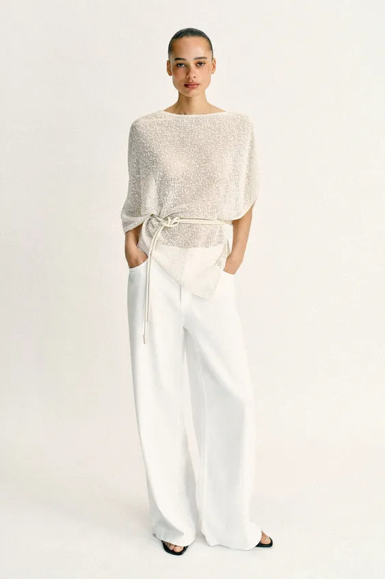 100% LINEN STRAIGHT LEG PANTS | Zara US