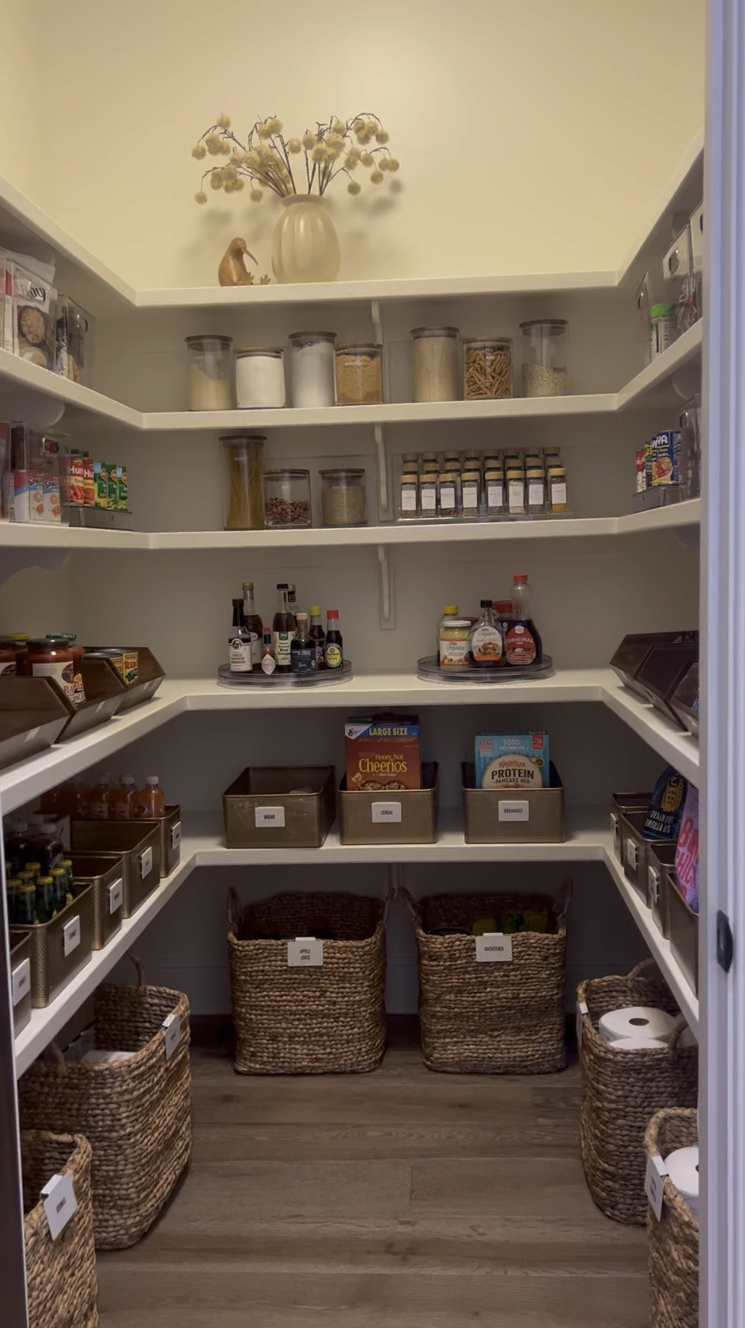 Pantry organization. Spices are a prelabeled kit. Everything else organized with bins and label maker.

#LTKFindsUnder100 #LTKHome #LTKFindsUnder50