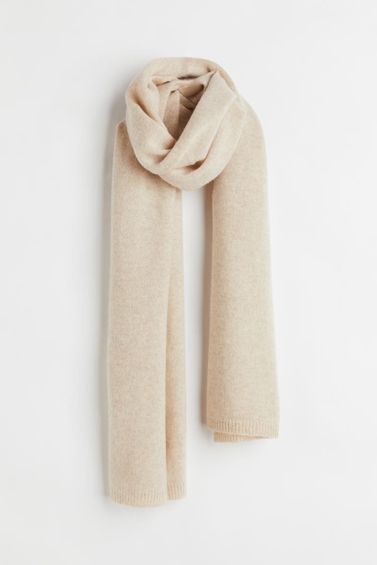 Cashmere-blend scarf - Beige - Ladies | H&M | H&M (UK, MY, IN, SG, PH, TW, HK)