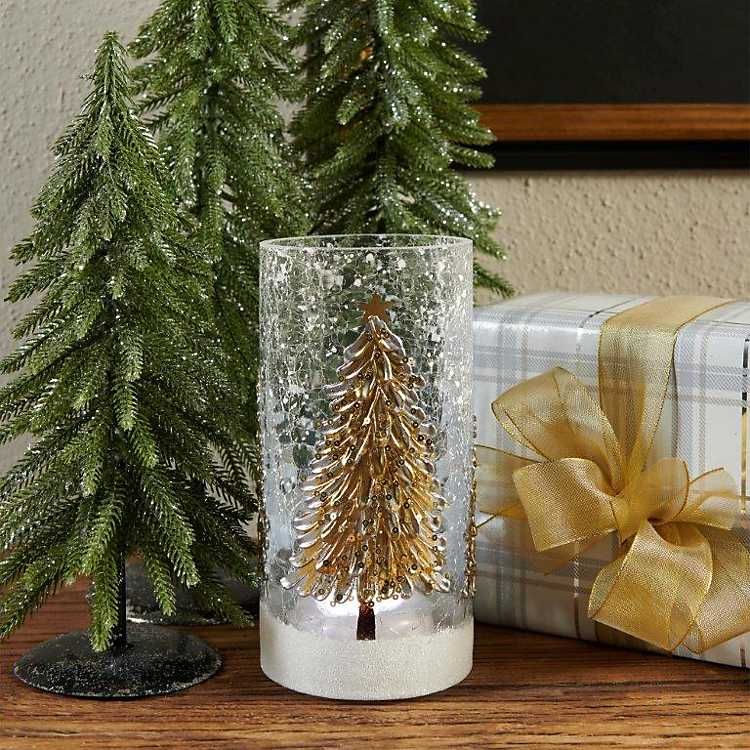 New! LED Gold Christmas Tree Vase | Kirkland's Home