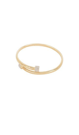 BaubleBar Pave Single Wrap Cuff in Metallic Gold. | Revolve Clothing (Global)