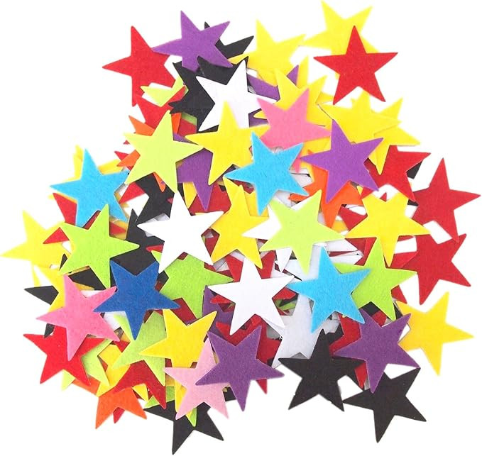 Playfully Ever After 1.5 Inch Mixed Color Assortment 85pc Felt Star Stickers | Amazon (US)