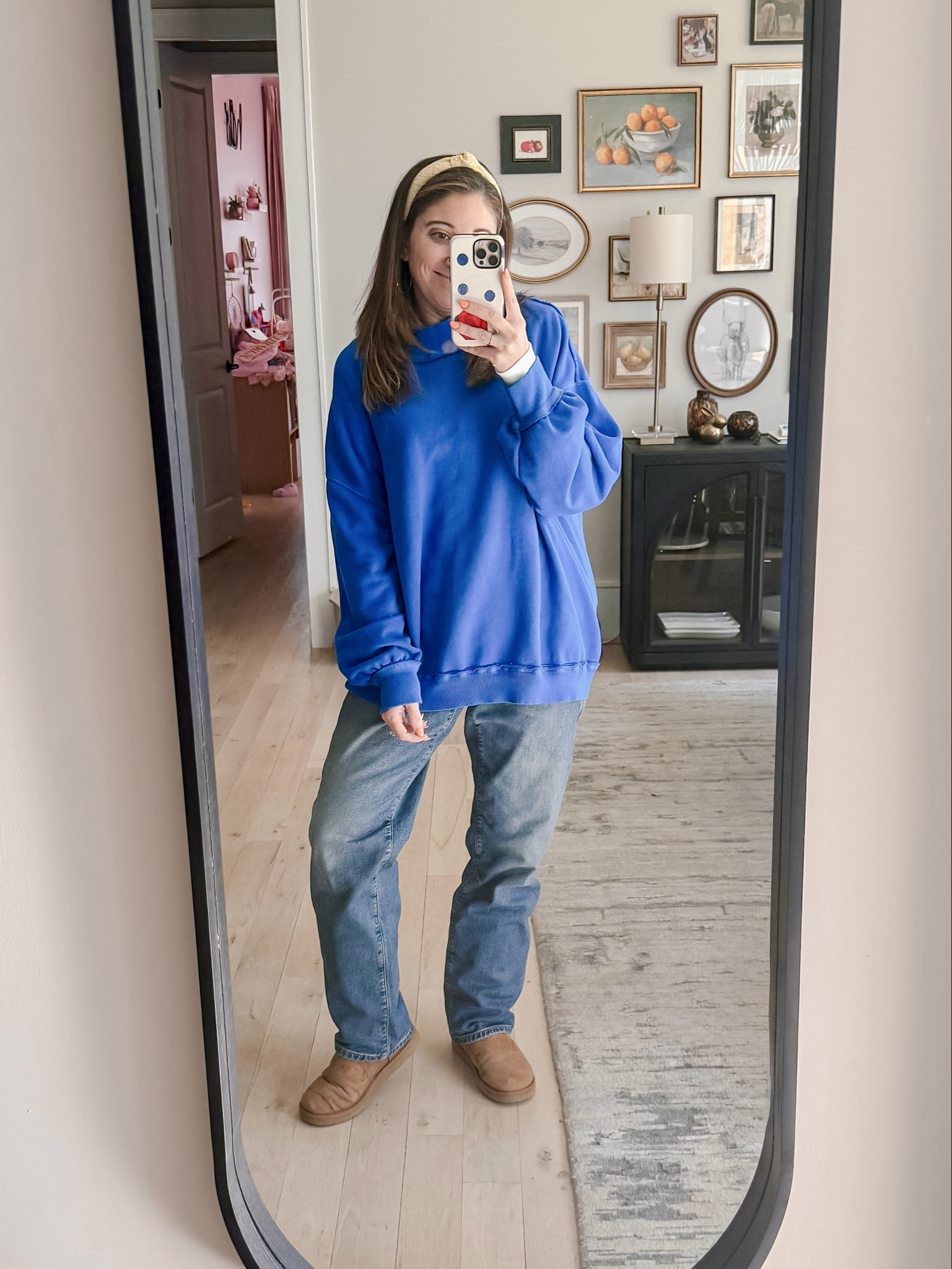 What I wore to coltons freezing cold JV baseball game last week. I even added a hoodie on top of this! The jeans are flannel lined and so warm! And yes, these are my og tall Uggs! Pullover M / Jeans 12 / Uggs tts 

#LTKMidsize #LTKgrwm #LTKootd