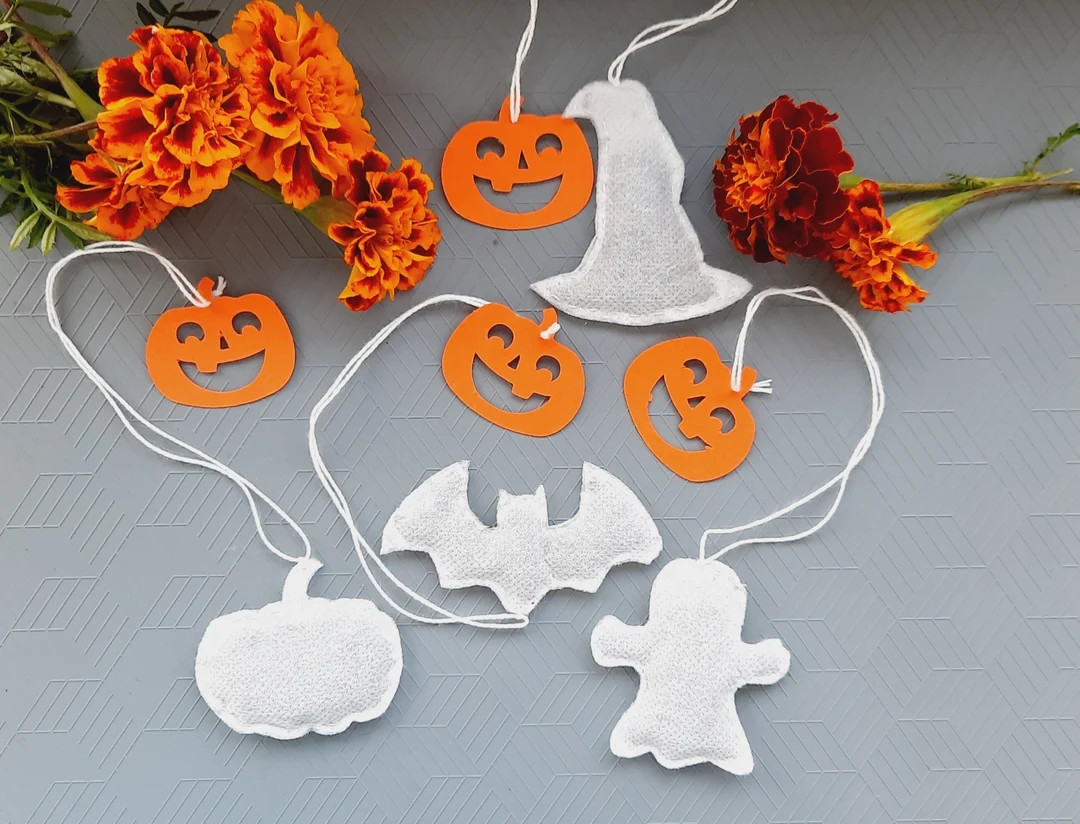Halloween shaped tea bags Shaped tea bag Pumpkin Bat Ghost, Witch hat shaped Halloween Gift | Etsy (US)
