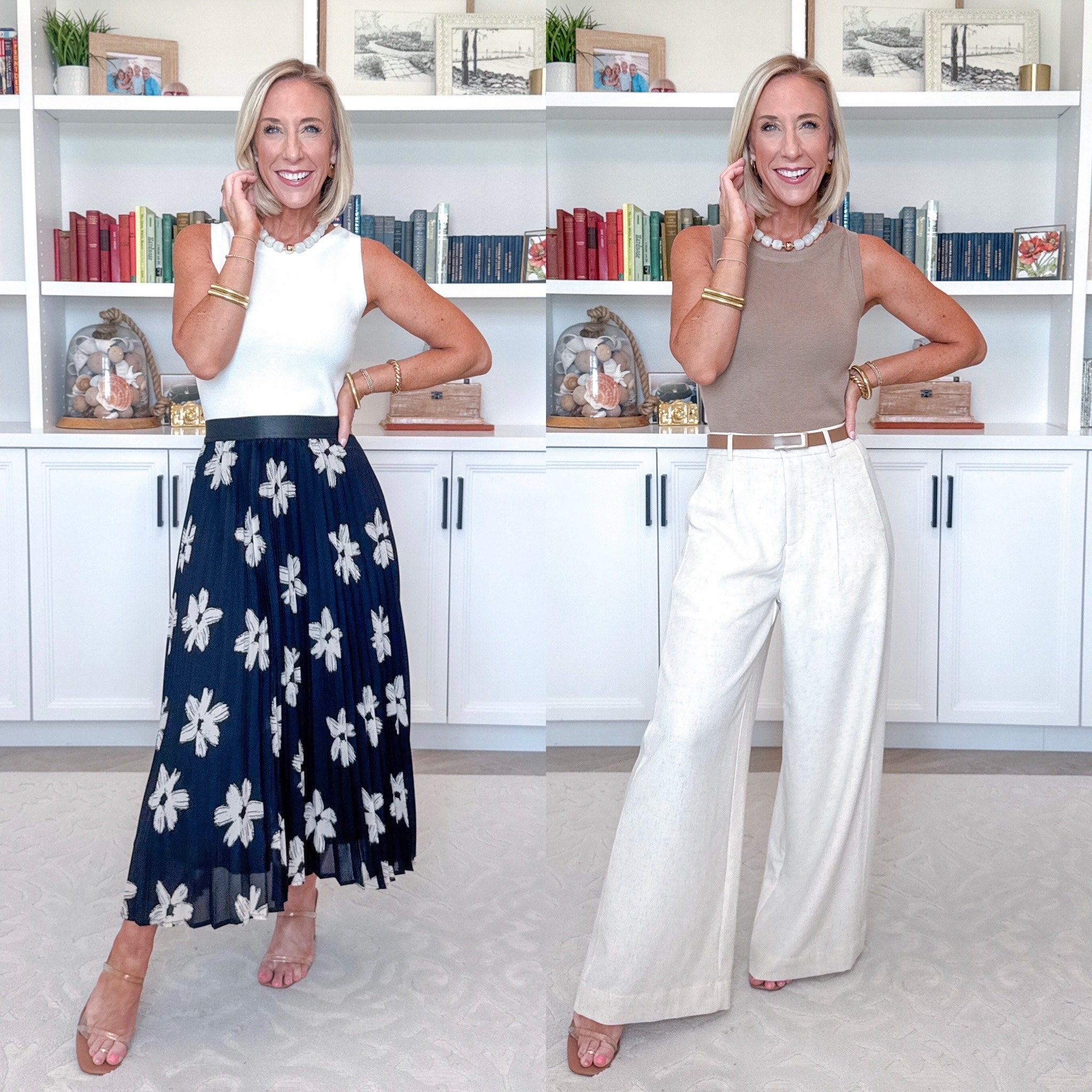 Chic Neutrals - classy pieces for summer and beyond * Apricot Linen Blend Wide Leg Trousers - size XS, Reg Length. 6 colors. * Wool Blend Sweater Tank - size XS. 26 colors. Chiffon A-Line Floral Pleated Skirt - size Small. 3 colors. Wool Blend Sweater Tank - size XS. 26 colors.

#LTKSeasonal #LTKOver40 #LTKWorkwear