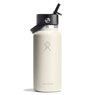 Hydro Flask 32oz Wide Mouth Flex Straw Water Bottle Ivory | Target