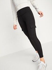 High-Waisted PowerPress Cargo 7/8-Length Compression Leggings for Women | Old Navy (US)