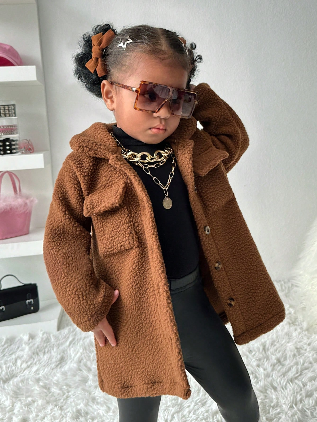 Streecool Kids Baby Girl Long Plus Fleece Thick Jacket, Warm & Casual Everyday Outerwear, Suitabl... | SHEIN