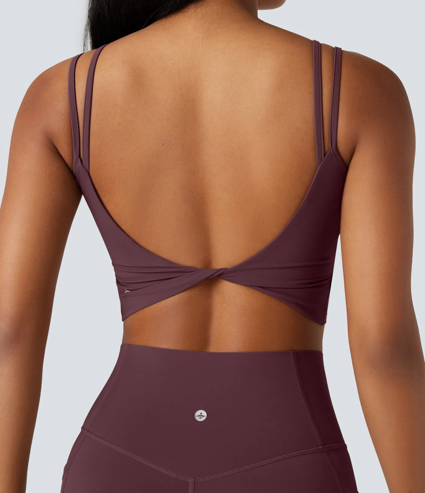 Women’s Halara UltraSculpt™ Double Straps Twisted Backless Cropped Yoga Tank Top - Halara | Halara UK