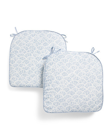 2pk 18x18 Indoor Outdoor Rhodes Coral Scalloped Pattern Chair Cushions | Polyester | Marshalls