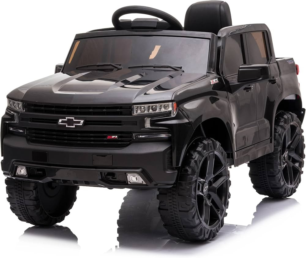 Kidzone 12V Battery Powered Licensed Chevrolet Silverado Trail Boss LT Kids Ride On Truck Car Ele... | Amazon (US)