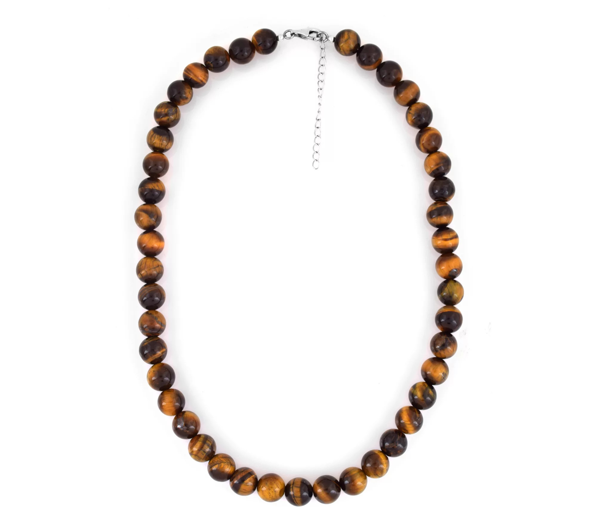Sterling Silver Tiger Eye Beaded Necklace | QVC