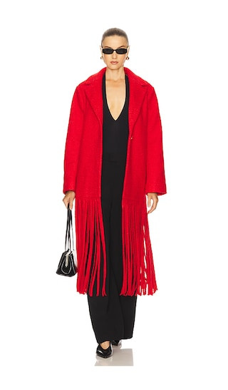 Favorite Vero Fringe Coat in Coral Red

              
    
        
        
            Favorit... | Revolve Clothing (Global)