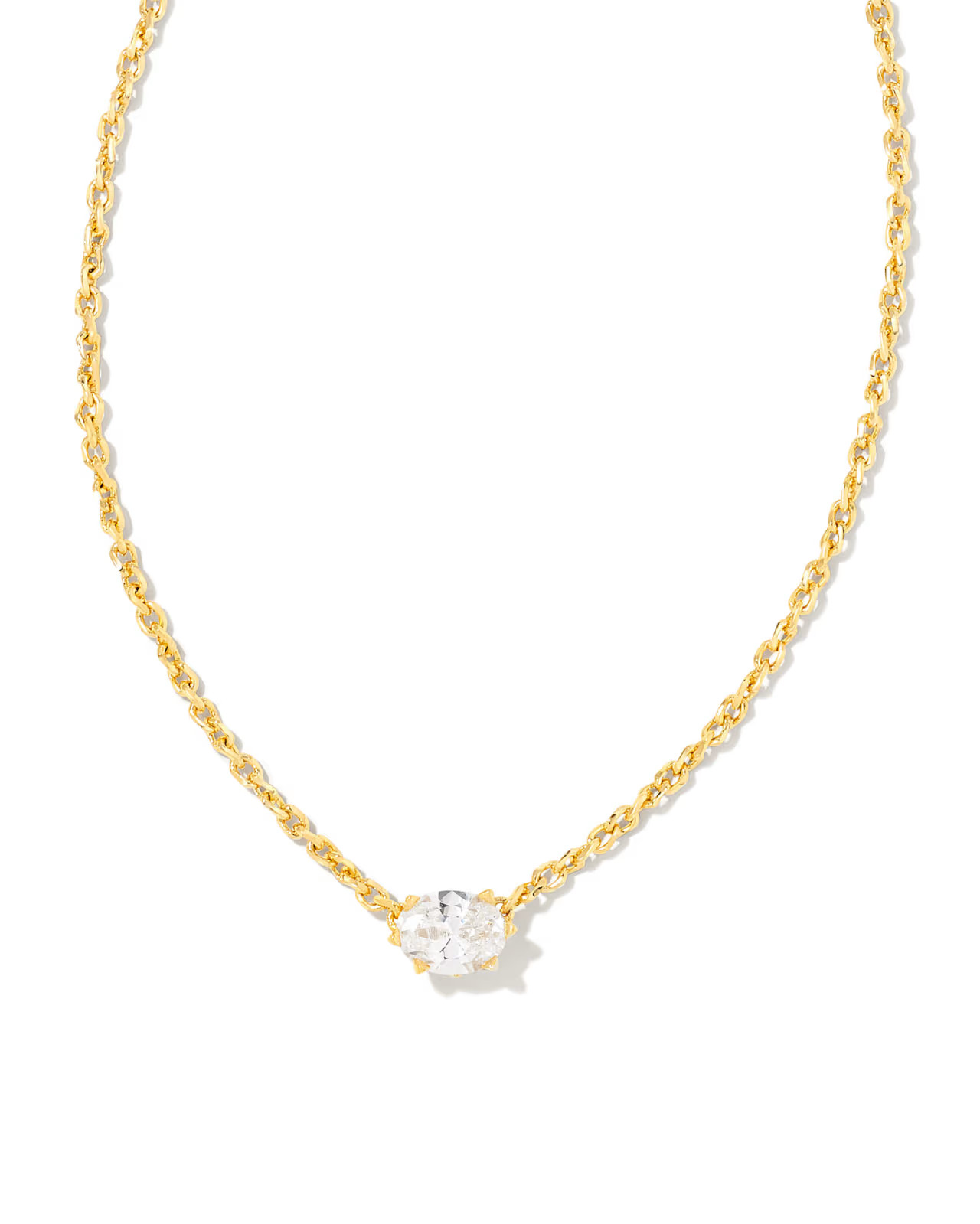 Cailin Gold Pendant Necklace in White CZ | Kendra Scott