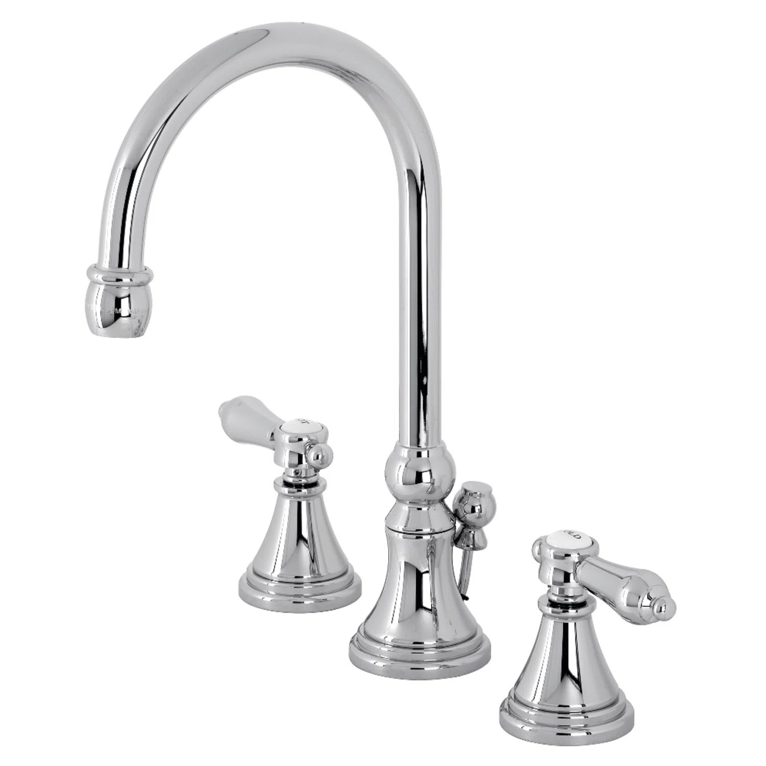 Kingston Brass Heirloom Two-Handle 3-Hole Deck Mount Widespread Bathroom Faucet with Brass Pop-Up... | Wayfair North America