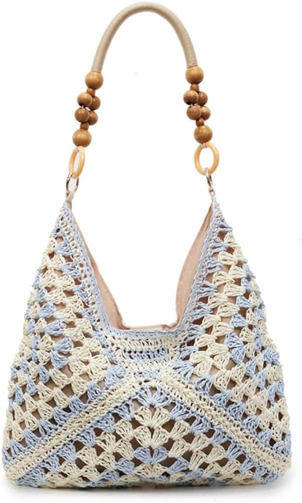 OANEXX Summer Straw Hobo Bags for Women Boho Woven Mesh Beach Tote Bag Large Capacity Crochet Vac... | Amazon (US)