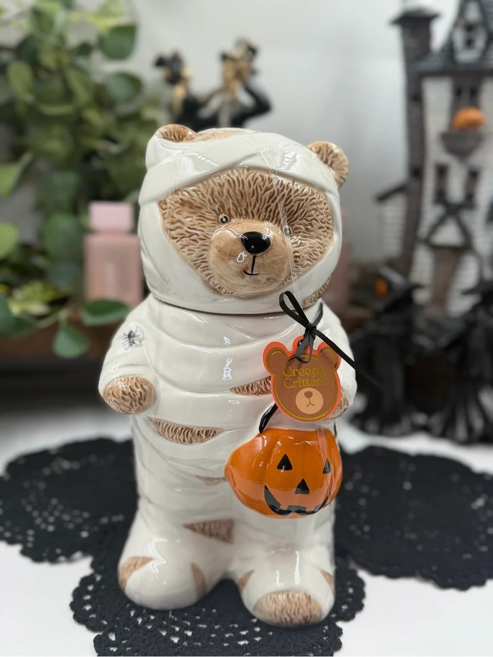 Creepy Critters Mummy Teddy Bear Halloween Cookie Jar Pumpkin Viral NWT | Poshmark