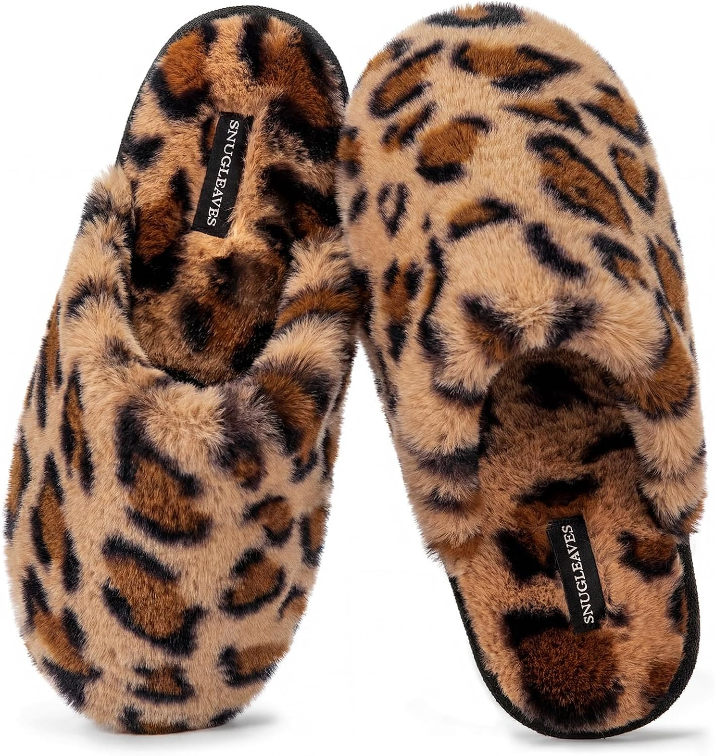Snug Leaves Women's Fuzzy Scuff Slippers Memory Foam Non-slip House Shoes | Amazon (US)