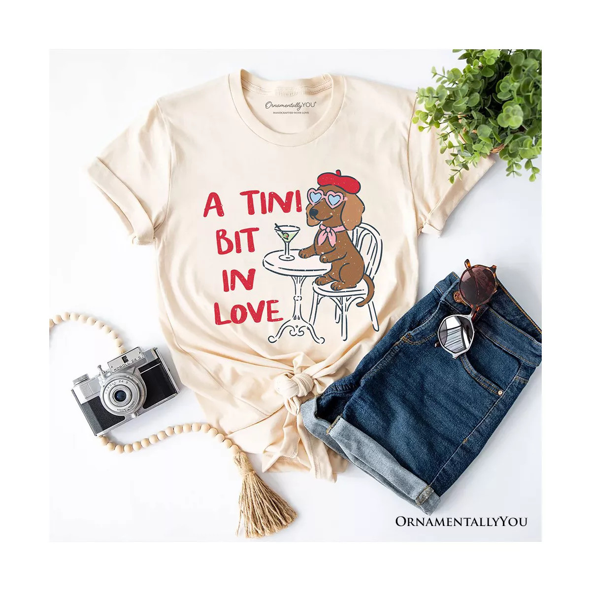 A Tini Bit In Love Dachshund Valentine T-Shirt, Funny Galentine Tee White M | Target