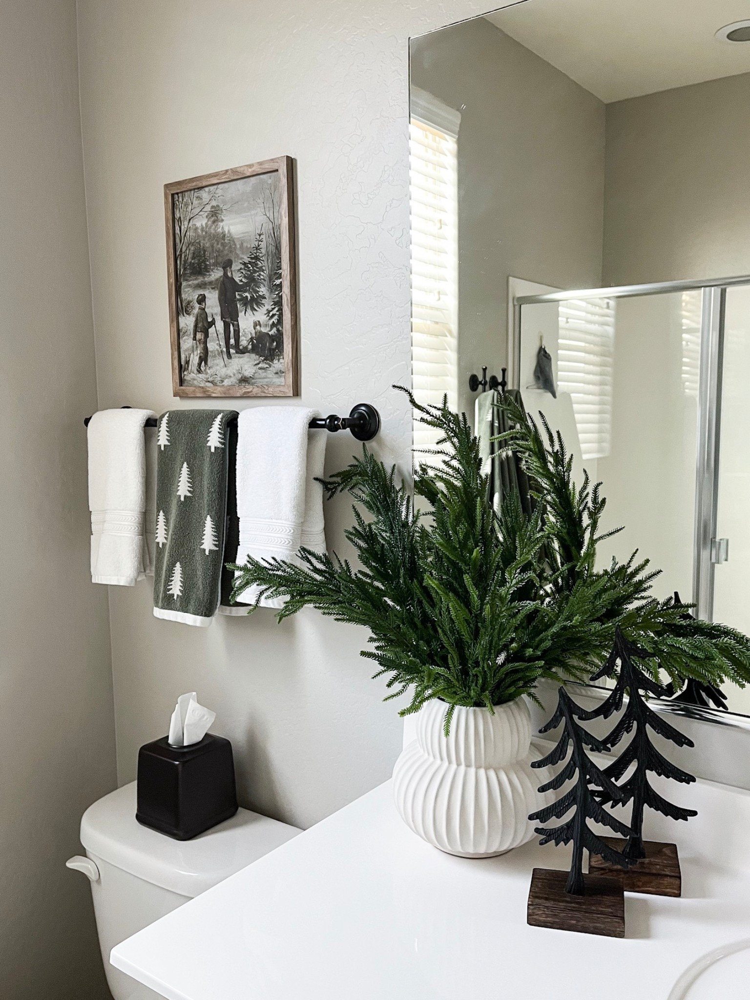 Reversible pine tree towels on sale!🌲

Follow @lifeinmyarizonahome on Instagram for more ideas and inspiration. 

These beautiful pine tree towels are a yearly favorite. Right now you can grab them on sale for next year, or you can enjoy them right now as winter decor. 

#winterdecor #bathroomdecor #treetowel 

#LTKHome #LTKSaleAlert #LTKSeasonal
