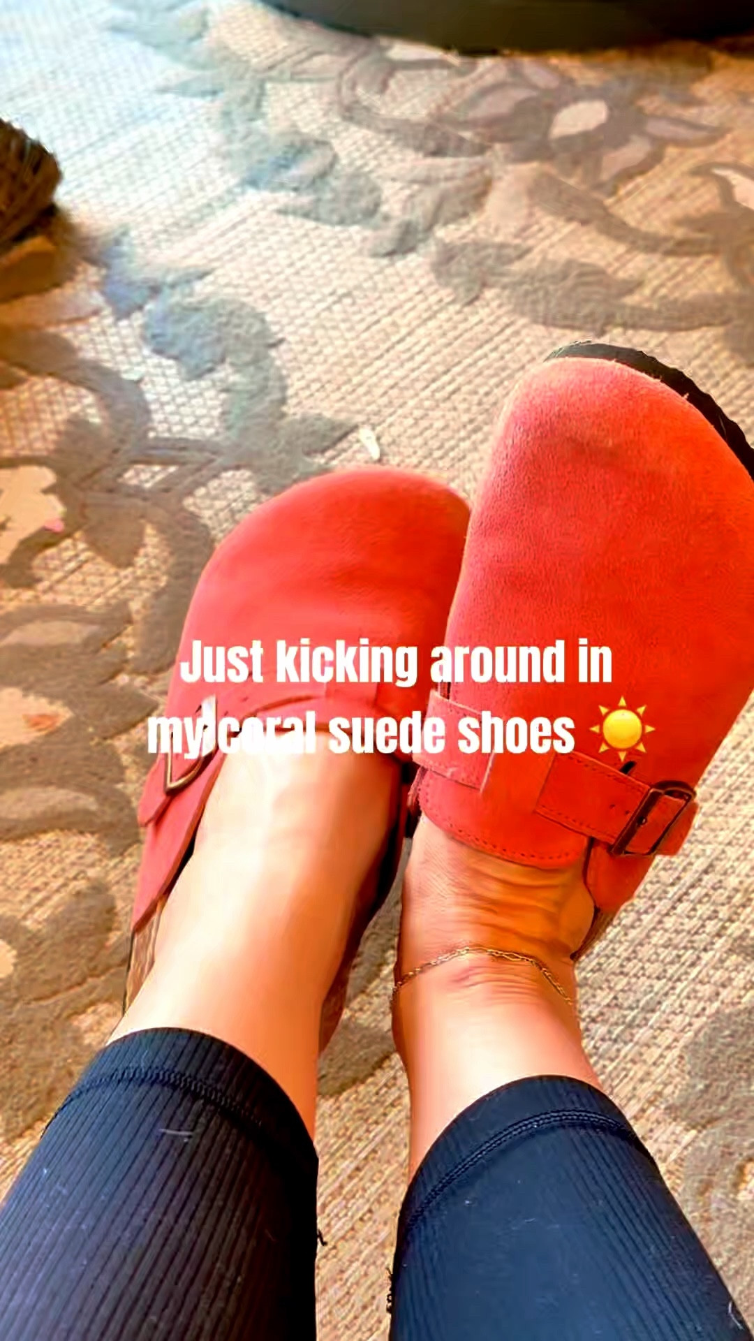 Just kicking around in my coral suede shoes ☀️
These ended up being way more comfortable than I expected… perfect for days when you’re on your feet nonstop.
Make sure you check for coupons
Don’t take my word for it. Check out the reviews below

#comfystyle #everydaycomfort #errandday #casualoutfit #momlife 