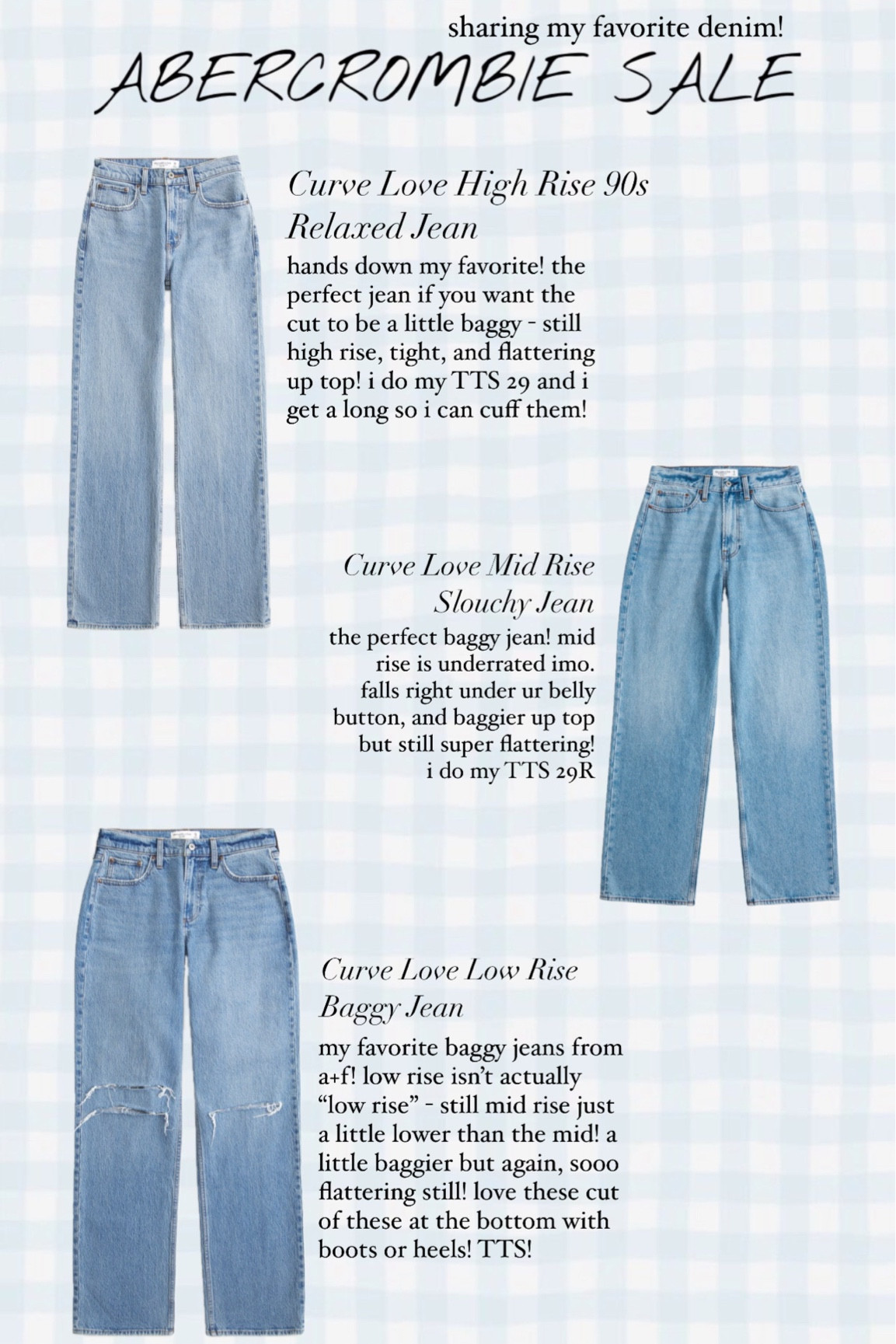 The Viral Denim Sale is ON SALE! 
30% off Abercrombie denim, plus an extra 15% off with code DENIMAF! copy code from the listing when checking out! 

PLUS 20% OFF ALMOST EVERYTHING ELSE! 

ends 2/10. 

#LTKSaleAlert #LTKStyleTip #LTKMostLoved