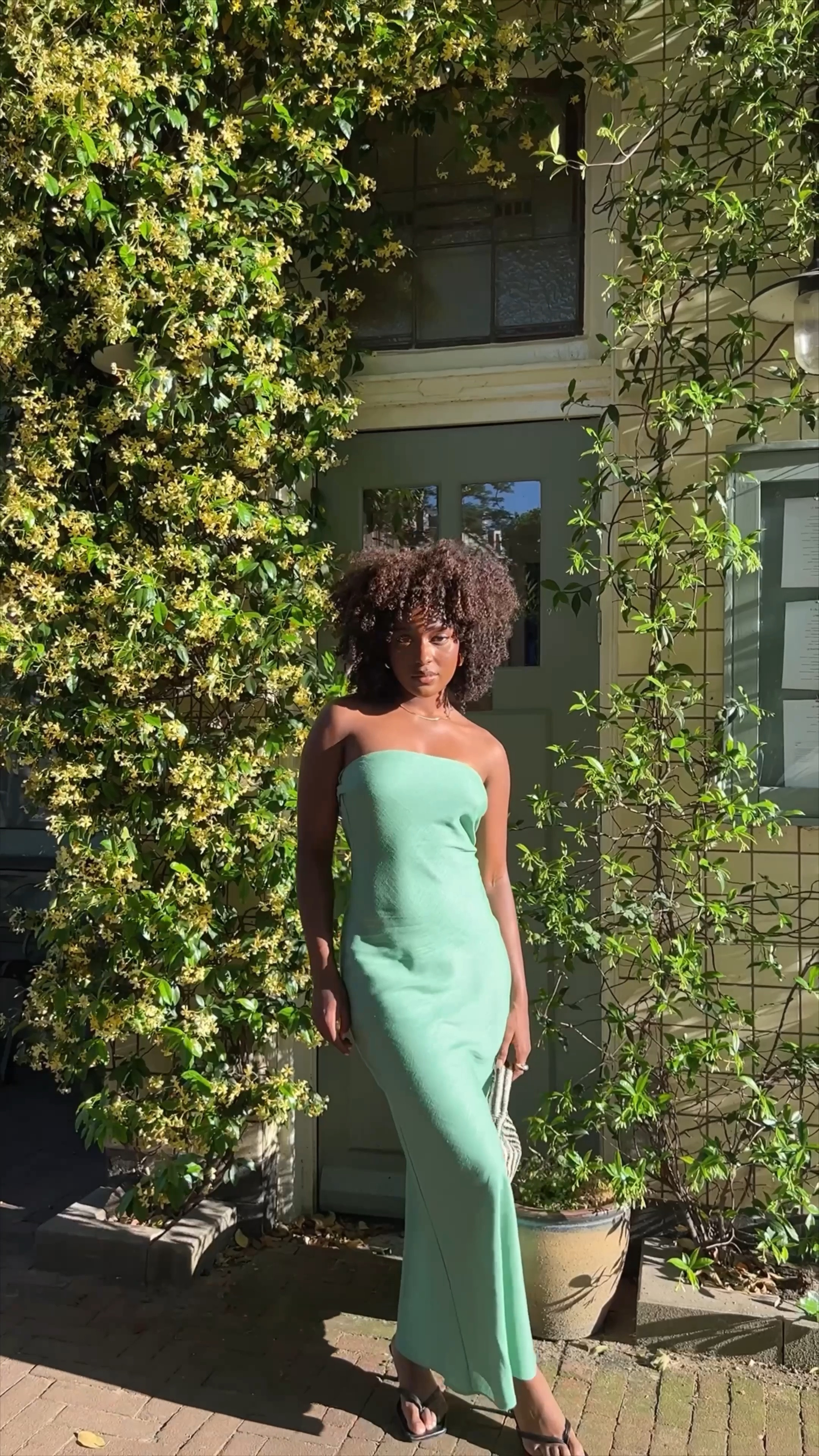 green on green💚 wearing anthropologie linnen slip dress in a size 8 and heels from ASOS 

Amsterdam Afro African Black girl Dark skin curly hair dojahenshaw romantic date night summer outfit beach sundress pastel colourful wedding guest outfit maxi dress 

#LTKstyletip #LTKSeasonal #LTKwedding