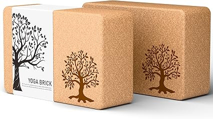 Cork Yoga Blocks 2 Pack Set, Natural Cork Soft Non-Slip Yoga Blocks, High Density & Eco Friendly ... | Amazon (US)