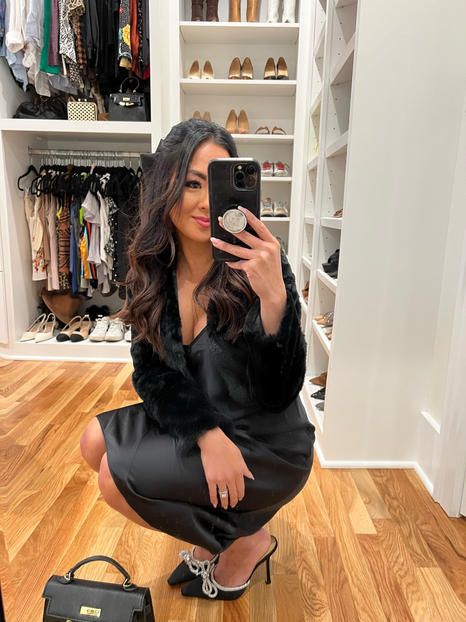 black off the shoulder feather dress Feather-Skirt Off-Shoulder Long Prom Dress C1106 Black / 2