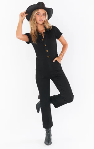 Emery Jumpsuit ~ Pitch Black | Show Me Your Mumu