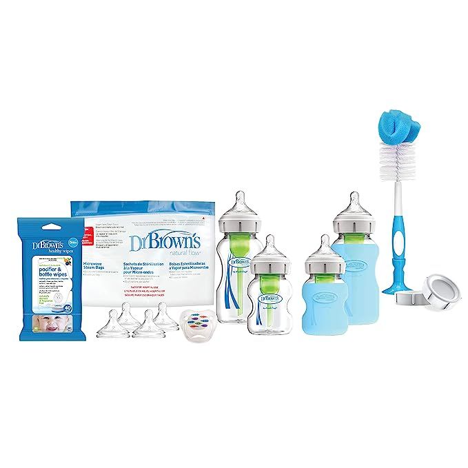 Dr. Brown's Options + Wide-Neck Glass Baby Bottle Starter Set | Amazon (US)