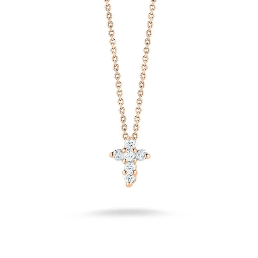 ROBERTO COIN 18K Rose Gold Tiny Treasures Diamond Baby Cross Pendant | Jomashop.com & JomaDeals.com