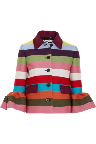 Cuckoo cropped striped wool-blend twill jacket | NET-A-PORTER (US)