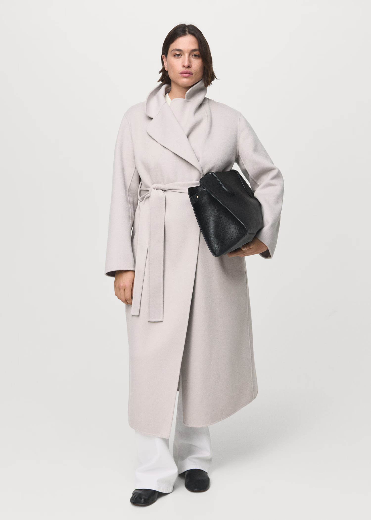 Handmade wool coat with belt - Women | MANGO United Kingdom | MANGO (UK)