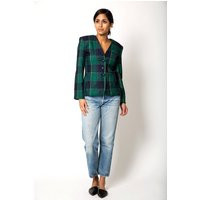 Plaid Green & Blue Preppy Vintage Blazer Jacket | Etsy (US)