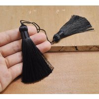 2Pcs Black Silk Tassel, 82mm Large Tassels, Hand Made Tassel, Necklace Tassel, Jewelry Tassels, Thread Tassel, Boho Tassels, Pillow Tassels | Etsy (US)