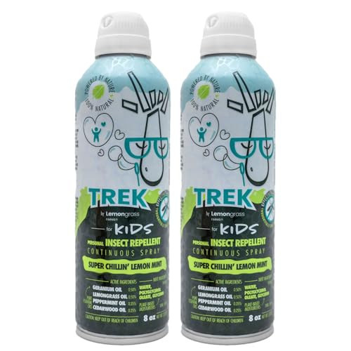 Lemongrass Farms Trek Spray for Kids | Take Control of Mosquitoes & Other Biting Insects | Made with Peppermint, Cedarwood, Geranium, & Lemongrass Oil | Twin Pack, 8oz Per Can, 16oz Total | Amazon (US)