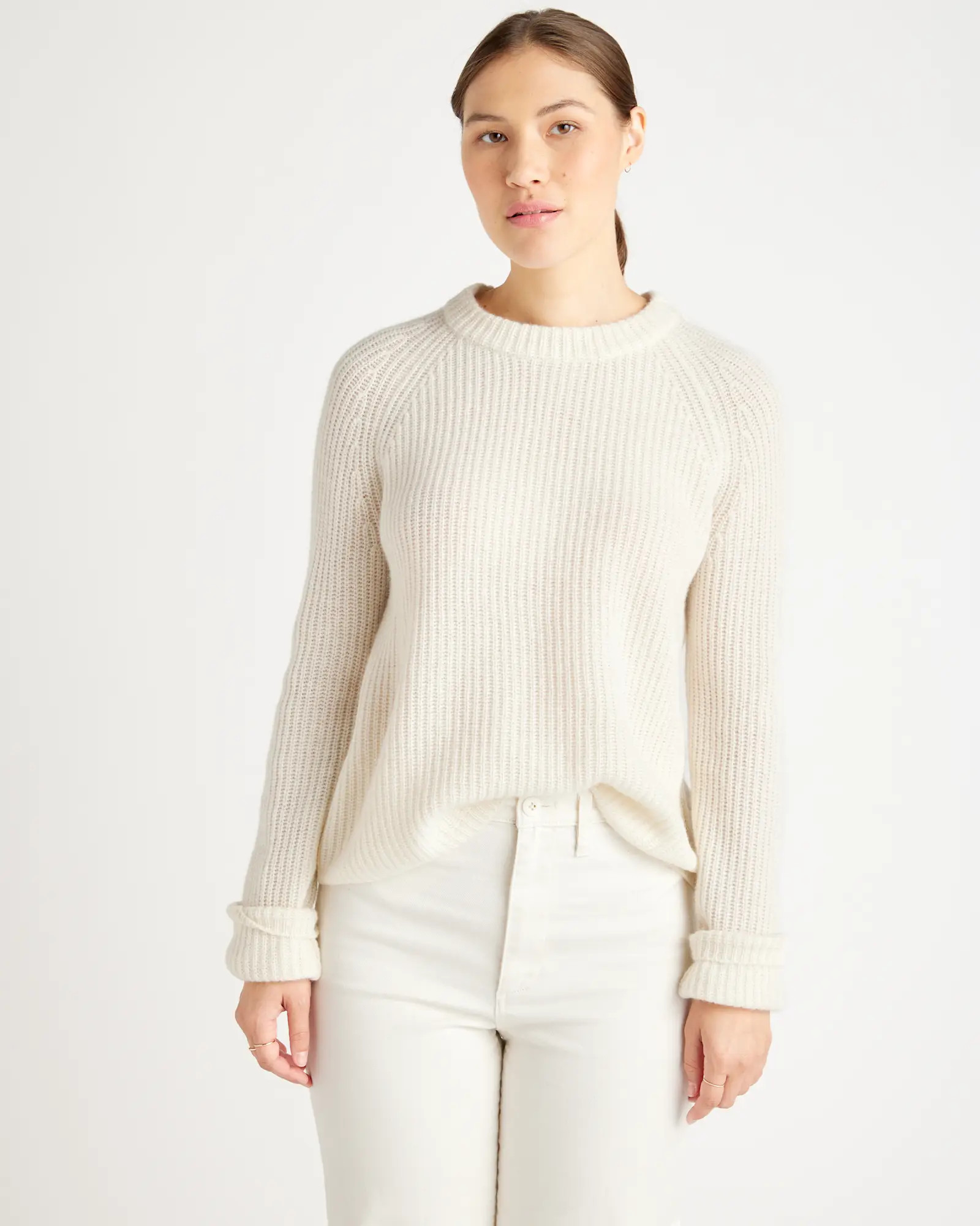 Mongolian Cashmere Fisherman Crewneck Sweater | Quince