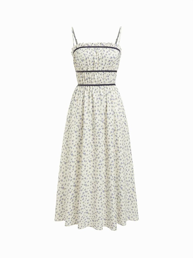CIDER Womens Maxi Dress Floral Print Spaghetti Strap Smocked Waist Summer Dress Casual Daily Wear | Amazon (US)