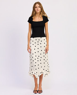 En Saison Women's Abigail Midi Slip Skirt - Macy's | Macy's
