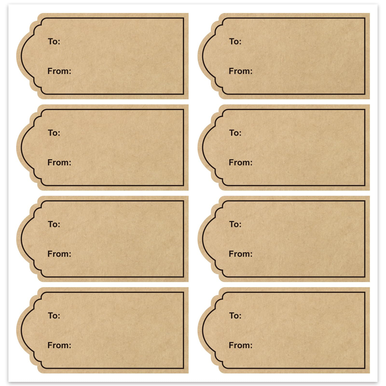 2.25"x1.125" to and from Gift Tag Stickers, 304pcs Natural Kraft Name Tag Label Stickers for Chri... | Amazon (US)