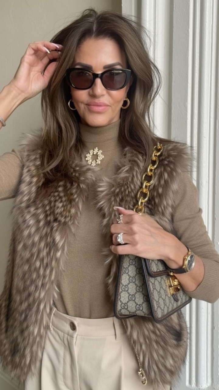 Neutral Luxury for the Holidays ✨
When in doubt, go neutral.

This monochromatic moment is giving effortless elegance—perfect for holiday gatherings or those December coffee dates .

The Details:
🤎 Faux fur vest (instant outfit upgrade)
🤎 Camel turtleneck (cozy meets chic)
🤎 Cream trousers (tailored perfection)
🤎 Gucci crossbody (the classic GG never misses)
🤎 Oversized sunnies + gold hoops (finishing touches)

This whole vibe is about mixing textures—soft fur, smooth knit, structured pants. It’s holiday-ready without trying too hard.

Shop the look through my LTK! 🔗

#LTK #LTKHoliday #LTKStyleTip #LTKFindsUnder100 #NeutralStyle #HolidayOutfit #WinterFashion #FauxFur #GucciBag #MonochromaticStyle #EverydayLuxury #OOTD​​​​​​​​​​​​​​​​
