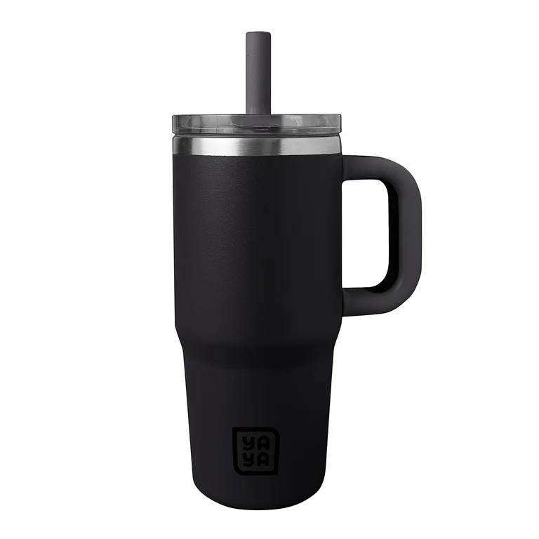 YAYA My First Travel Tumbler for Toddlers with Reusable Straw and Spill-Safe Lid, 12oz, Black | Walmart (US)
