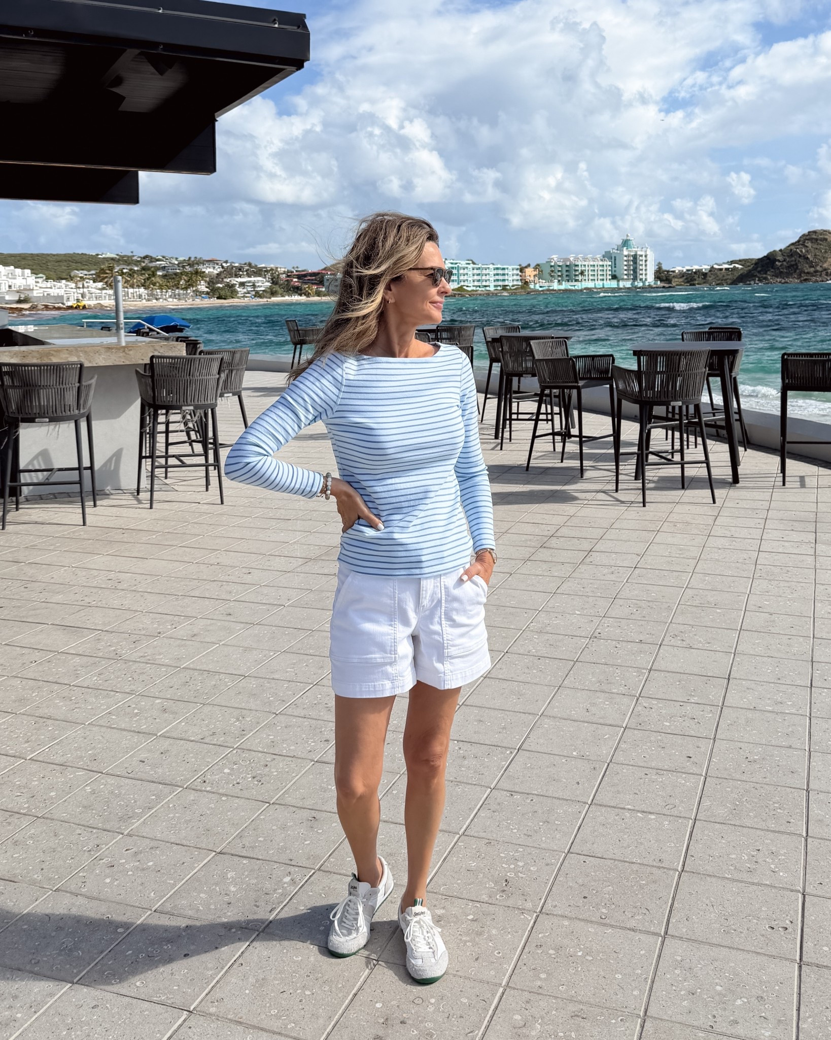 Love this soft long sleeve. I have a couple of colors but this new blue is a favorite sz Small 
-shorts are on sake today TTS I’m 5’6”
-Shoes TTS 



#LTKdayinmylife #LTKootd #LTKActive