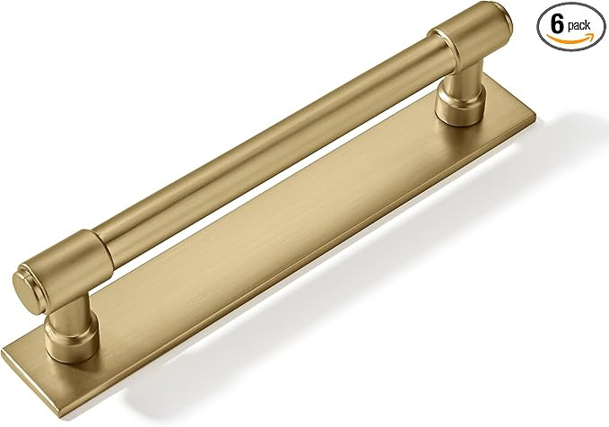 khtumeware 5 Pack 6 Inch（152 mm Center to Center Champagne Bronze Cabinet Pull Backplate with B... | Amazon (US)