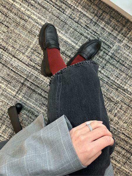 Red socks and loafers 

#LTKworkwear #LTKSeasonal #LTKshoecrush