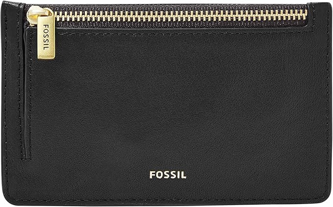 Fossil Logan Zip Card Case, Black with Keychain | Amazon (US)